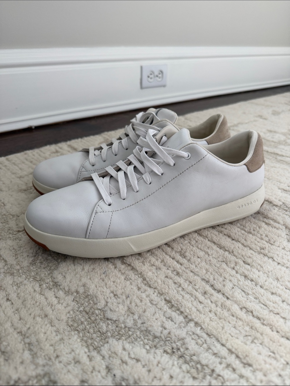 Cole Haan White Leather Grandpro Tennis Sneaker